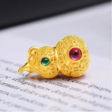 Rael 18K Gourd Pendant Pure Yellow Au750 Necklace Gift For Women