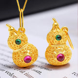 Rael 18K Gourd Pendant Pure Yellow Au750 Necklace Gift For Women