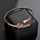 Raexrage 6mm Steel Name Bracelet Bangle Couple Statement Jewelry
