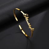 Raexrage 6mm Steel Name Bracelet Bangle Couple Statement Jewelry