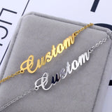Raexrage Name Bracelet Stainless Steel Letter Link Chain Women Girls