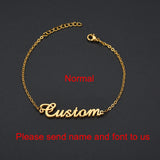 Raexrage Name Bracelet Stainless Steel Letter Link Chain Women Girls