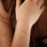 Raexrage Name Bracelet Stainless Steel Letter Link Chain Women Girls