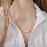 Raexrage Red Heart Name Necklace for Women Personalized Love Jewelry