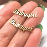 Raexrage Stainless Steel Name Earrings - Personalized Letters Stud Earrings