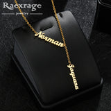 Raexrage Two-three Names Necklace Stainless Steel