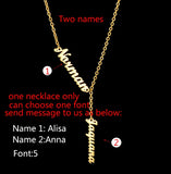 Raexrage Two-three Names Necklace Stainless Steel