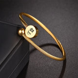Personalized Heart Star Bangle Stainless Steel Bracelet