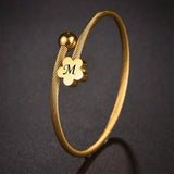 Personalized Heart Star Bangle Stainless Steel Bracelet