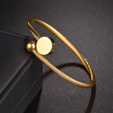 Personalized Heart Star Bangle Stainless Steel Bracelet