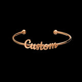 Raexrage Minimalism Name Bracelet Stainless Steel Beads Adjustable Bangle