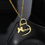 Raexrage Butterfly Nameplate Necklace Love Choker Chain