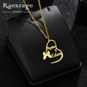 Raexrage Butterfly Nameplate Necklace Love Choker Chain