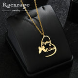 Raexrage Butterfly Nameplate Necklace Love Choker Chain