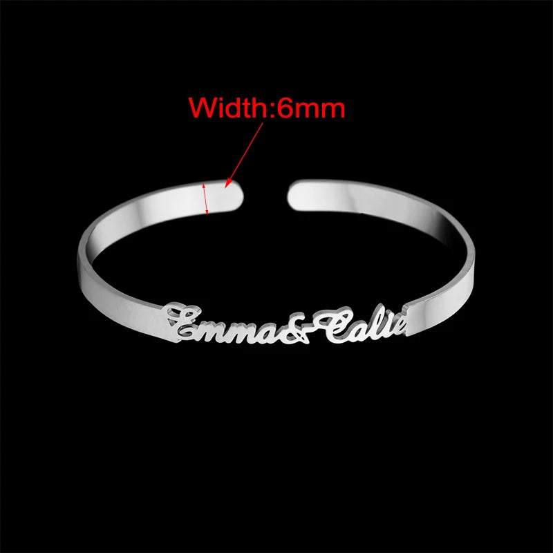 Personalized Nameplate Bracelets Stainless Steel 3mm/6mm