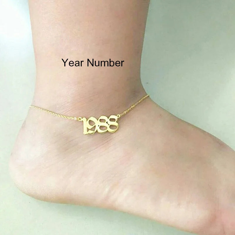 Raexrage Cuban Link Name Anklet Stainless Steel Personalized for Women Girl