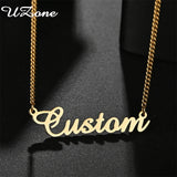 Raexrage Personalized Name Necklace Stainless Steel Letter Choker Lover Heart