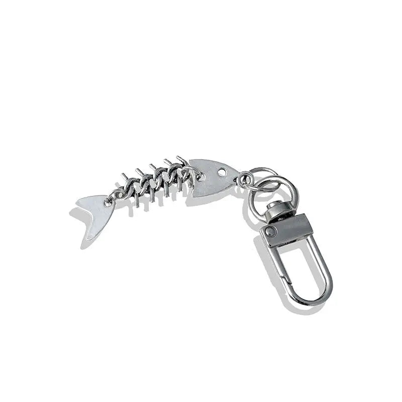 Rai Fishbone Keychain Bag Pendant Creative Gift Cartoon Car Keyholder