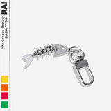 Rai Fishbone Keychain Bag Pendant Creative Gift Cartoon Car Keyholder