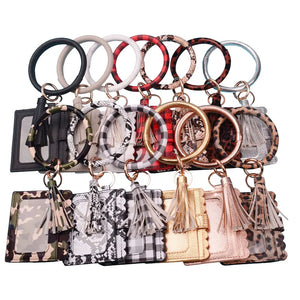 Rainbery Key Ring & Card Wallet Set with Matching Wristlet Bag