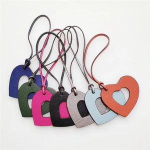 Rainbery PU Leather Heart Keychain Pendant Women Bag Charm Accessaries