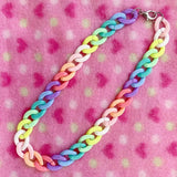 Rainbow Acrylic Chain Choker Necklace Hip Hop Night Club Jewelry