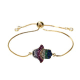 Rainbow Adjustable Bar Bracelets CZ Geometric For Women Bling DIY Gift