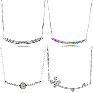 Rainbow Arcs Of Love Hearts Reversible Bar Necklace 925 Sterling Silver