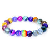 Rainbow Bead Bracelet Pride Natural Stone Strand Couple Bracelets LGBT Jewelry
