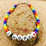 Rainbow Beaded Bracelet Bangtan Boys His Her Charms Fans Sisters