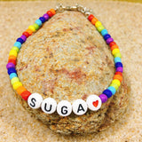 Rainbow Beaded Bracelet Bangtan Boys His Her Charms Fans Sisters
