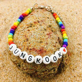 Rainbow Beaded Bracelet Bangtan Boys His Her Charms Fans Sisters