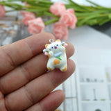 Rainbow Bear Cat Charms for Jewelry Making Diy Earring Bracelet Pendant