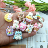 Rainbow Bear Cat Charms for Jewelry Making Diy Earring Bracelet Pendant