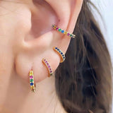 7mm Small Hoop Earrings Silver Ins Style Jewelry