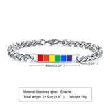 Rainbow Bracelet Stainless Steel Link Chain