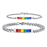 Rainbow Bracelet Stainless Steel Link Chain