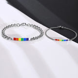 Rainbow Bracelet Stainless Steel Link Chain