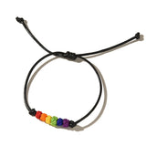Rainbow Braided Bracelet Gay Couple LGBT Jewelry LES Gay