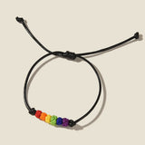 Rainbow Braided Bracelet Gay Couple LGBT Jewelry LES Gay