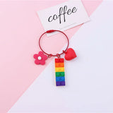 Rainbow Brick Key Chain LGBT Collar Punk Pride Keyring