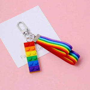 Rainbow Brick Key Chain LGBT Collar Punk Pride Keyring