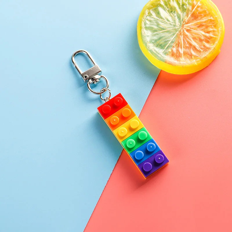 Rainbow Brick Key Chain LGBT Collar Punk Pride Keyring