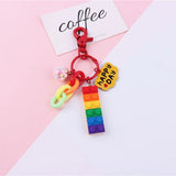Rainbow Brick Key Chain LGBT Collar Punk Pride Keyring