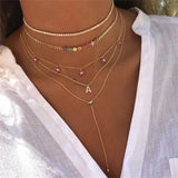 Rainbow CZ Cuban Link Chain Choker Necklace with Star Charm