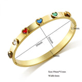 Rainbow CZ Zircon Hand Cuff Bangle y2k Accessories Waterproof