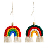 Rainbow Car Charm Essential Oil Diffuser Boho Macrame Rearview Mirror Charm
