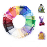 Rainbow 50PCS Organza Drawstring Bags Jewelry Packaging Display Jewelry Pouches