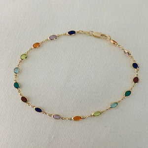 Rainbow Crystal Anklets Bracelets Ethnic Style Chain Anklet Charm Foot Jewelry