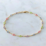 Rainbow Crystal Anklets Bracelets Ethnic Style Chain Anklet Charm Foot Jewelry
